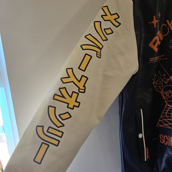 Rick & Morty Members Only Navy Blue Varsity Jacket - Picture 8 of 10